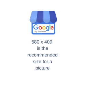 580 x 409 is the recommended size for a picture