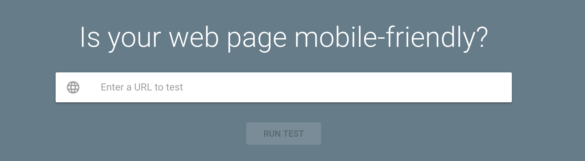 Mobile friendly test