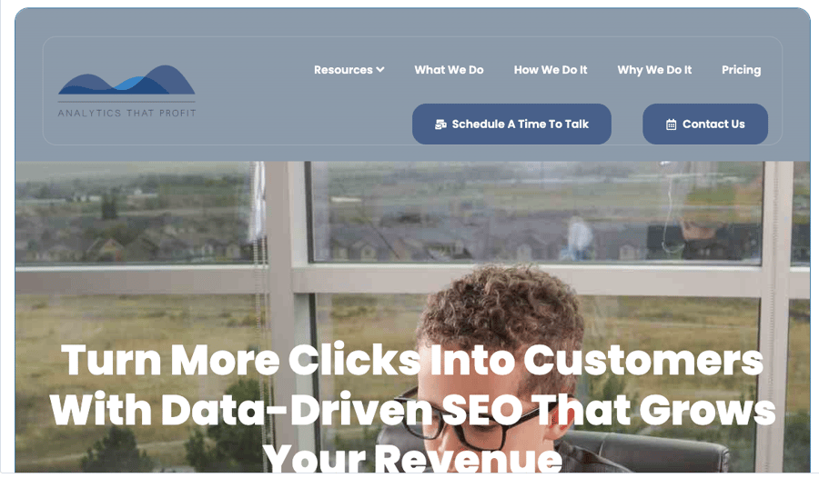 desktop view- CTA visible- phil wiseman-analytics that profit