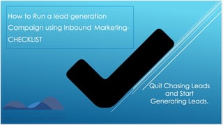 How to run a lead generation campaign using inbound marketing checklist Analytics That Profit.jpeg