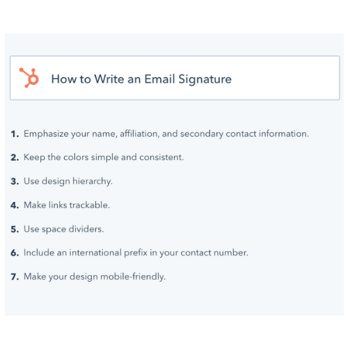 what should be in my email signature_hubspot_analytics that profit